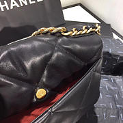 Chanel 19 Black Lambskin Handbag 26x16x9cm - 4