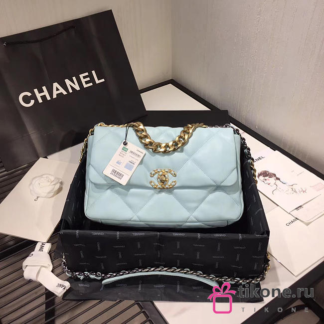 Chanel 19 Blue Lambskin Handbag - 26×16×9cm - 1