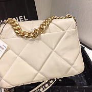 Chanel 19 Beige Lambskin Handbag - 26×16×9cm - 2