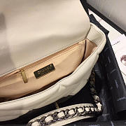 Chanel 19 Beige Lambskin Handbag - 26×16×9cm - 4