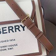 BURBERRY MINI TWO-TONE CANVAS AND LEATHER POCKET BAG 01  - 3