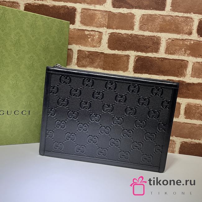 GUCCI EMBOSSED POUCH - 1