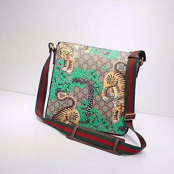  GG Supreme Tiger Monogram Flat Messenger Bag - 29×27.5×3cm