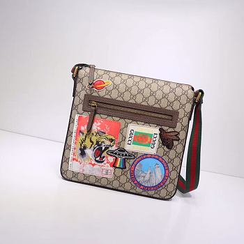 GG Supreme Sticker Monogram Flat Messenger Bag - 29×27.5×3cm