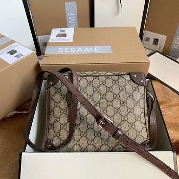 Gucci Brown Beige & Ebony Bag - 23×19×10cm