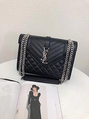 YSL Envelope Black Leather Bag - 24×17.5×6cm - 1