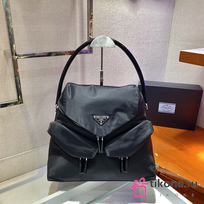 PRADA SIGNAUX NYLON AND LEATHER HOBO BAG 01 - 1