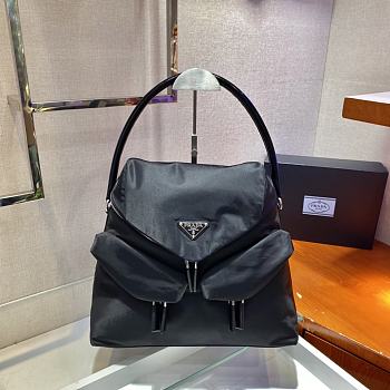 PRADA SIGNAUX NYLON AND LEATHER HOBO BAG 01