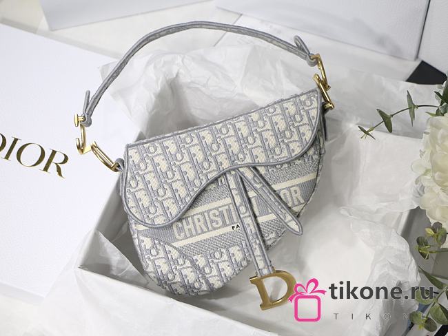 Dior Saddle Grey Bag - 25.5×20×6.5 cm - 1