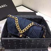 Chanel 19 Blue Denim Handbag 26cm - 3