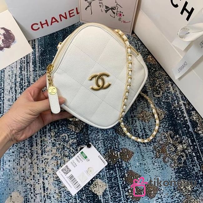 Chanel Small Diamond White Bag - 20×20×5cm - 1