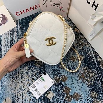 Chanel Small Diamond White Bag - 20×20×5cm