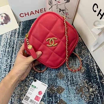 Chanel Small Diamond Red Bag - 20×20×5cm