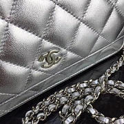 Chanel Woc Silver Leather 19cm - 5