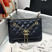 Chanel Black Pouch With Light Gold Hardware - 1