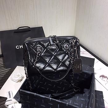 Chanel Black Bowling Bag - 27×16×14cm