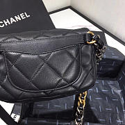 Chanel 19 Small Black Lambskin Waist Bag - 20×11×5.5cm - 5