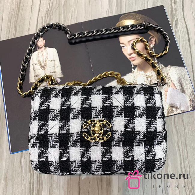 Chanel 19 Black&White Caro Flap Bag 26cm - 1