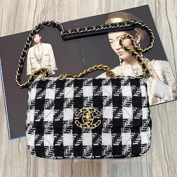Chanel 19 Black&White Caro Flap Bag 26cm