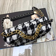 Chanel 19 Black&White Caro Flap Bag 26cm - 3