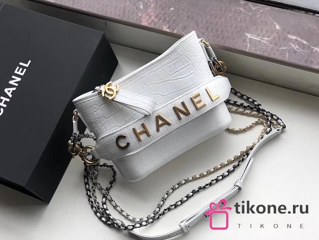 Chanel Gabrielle Hobo Bag Crocodile Embossed Calfskin 02 - 1