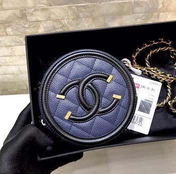 Chanel Blue Mini Round Bag 12cm