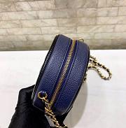 Chanel Blue Mini Round Bag 12cm - 3