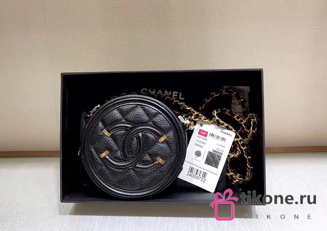 Chanel Black Mini Round Bag 12cm - 1