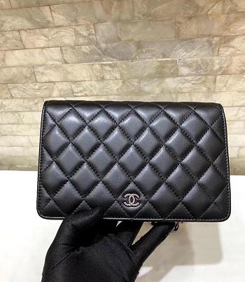 Chanel Woc Shiny Black Bag - 19×13×3.5 cm