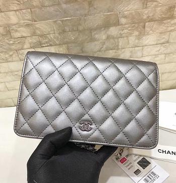 Chanel Woc Shiny Grey - 19x13x3.5cm