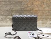 Chanel Woc Shiny Grey - 19x13x3.5cm - 2