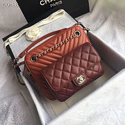 Chanel Red Leather Handbag - 21×7×22cm - 1