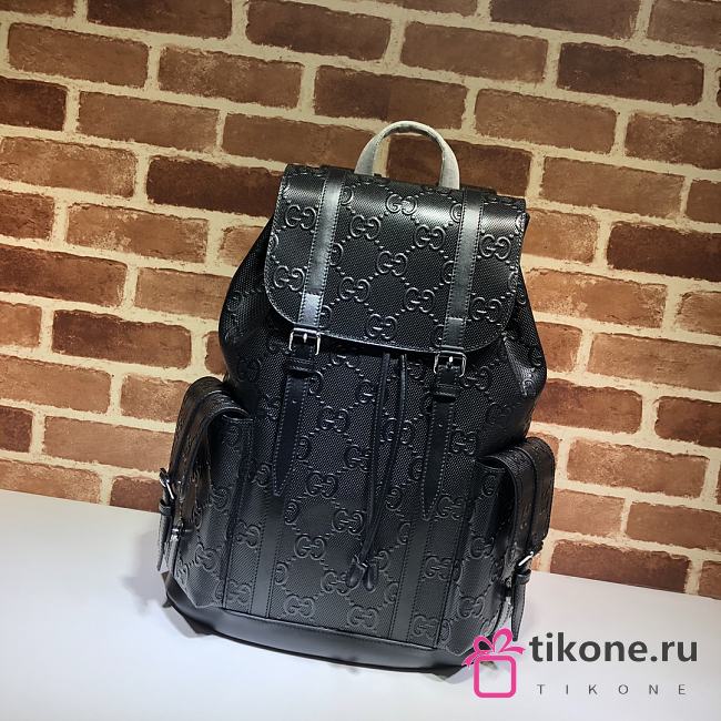 Gucci Embossed Black Backpack - 34×41×12cm - 1