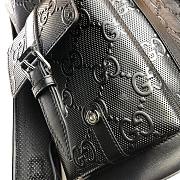 Gucci Embossed Black Backpack - 34×41×12cm - 5