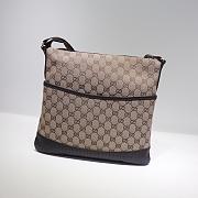 Gucci Beige & Ebony Canvas Shoulder Bag - 34×29×2cm - 1