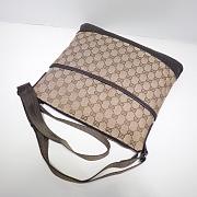 Gucci Beige & Ebony Canvas Shoulder Bag - 34×29×2cm - 2