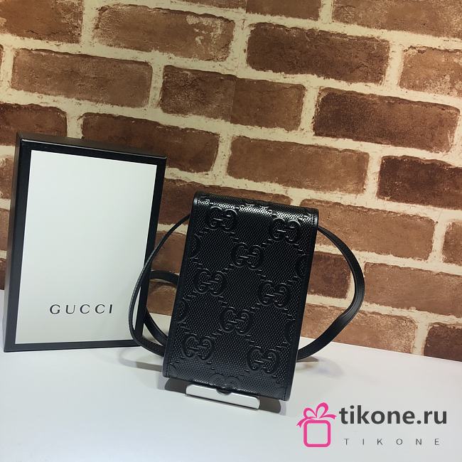 Gucci Black Embossed Mini Bag - 11.5×18×3.5cm - 1