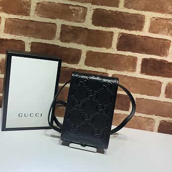 Gucci Black Embossed Mini Bag - 11.5×18×3.5cm