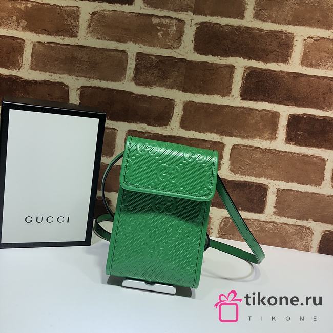 Gucci Green Embossed Mini Bag - 11.4×18×3.5cm - 1