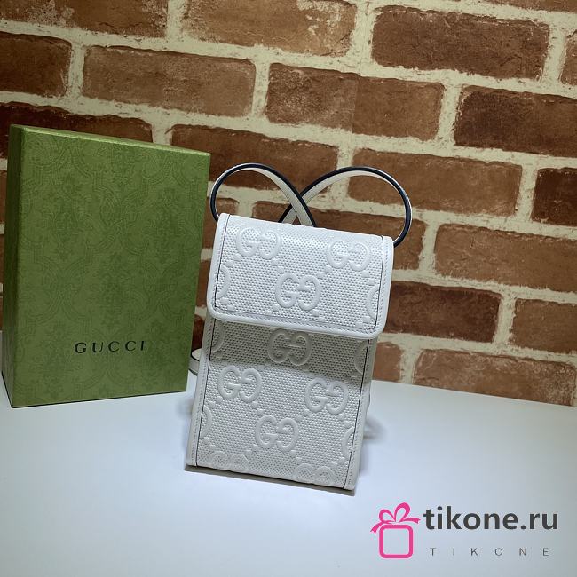 Gucci White Embossed Mini Bag - 11.5×18×3.5cm - 1