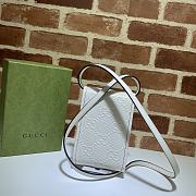 Gucci White Embossed Mini Bag - 11.5×18×3.5cm - 3