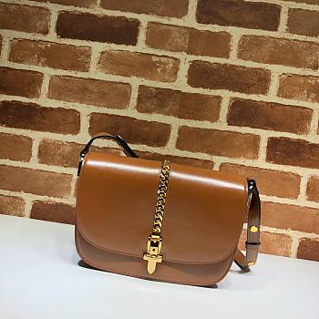 Gucci Sylvie 1969 Brown Small Shoulder Bag - 25×17.5×9cm