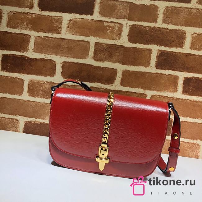 Gucci Sylvie 1969 Red Small Shoulder Bag - 25×17.5×9cm - 1