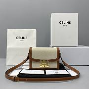 CELINE TEEN TRIOMPHE BAG IN TEXTILE AND NATURAL CALFSKIN SMALLSIZE - 1