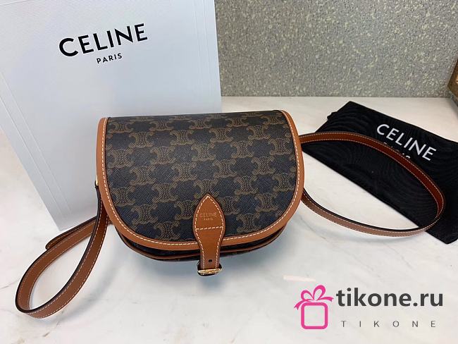 CELINE MEDIUM FOLCO BAG IN TRIOMPHE CANVAS 01 - 1