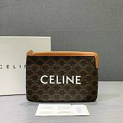 CELINE SMALL POUCH IN TRIOMPHE CANVAS AND LAMBSKIN - 1