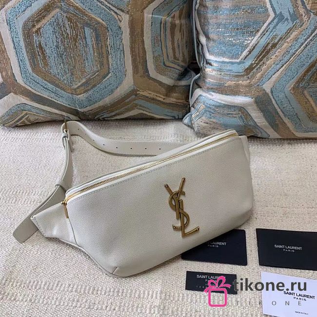 YSL White Leather Belt Bag - 25×14×3.5cm - 1