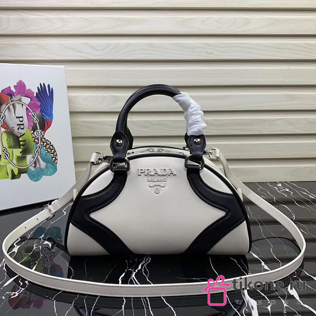 Prada White Bowling Bag - 27×17×8 cm - 1