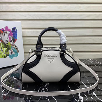 Prada White Bowling Bag - 27×17×8 cm