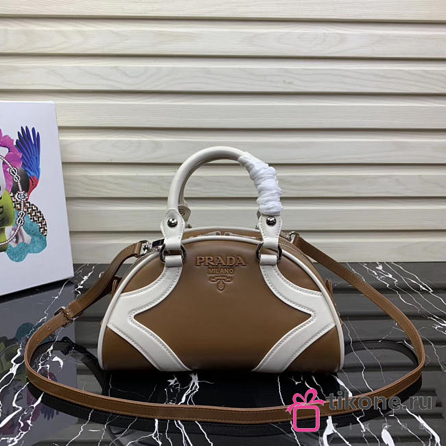 Prada Brown Bowling Bag - 27×17×8cm - 1